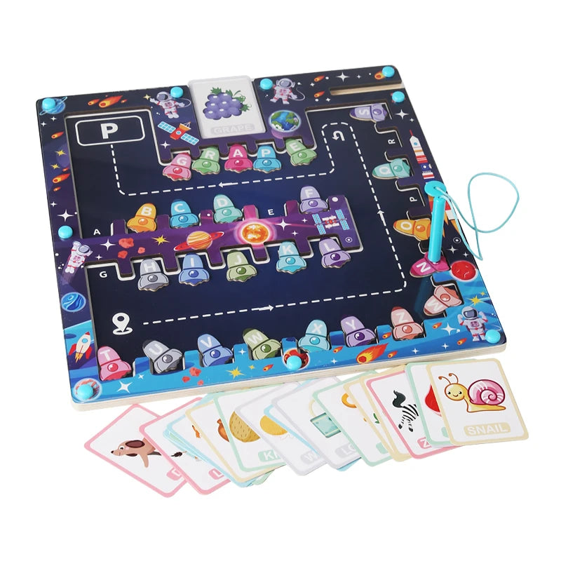 CPC CE New Models Wooden Toys Kids Maze Tabletop Toy Alphabet Cognition Matching Board Early Education Puzzle Game