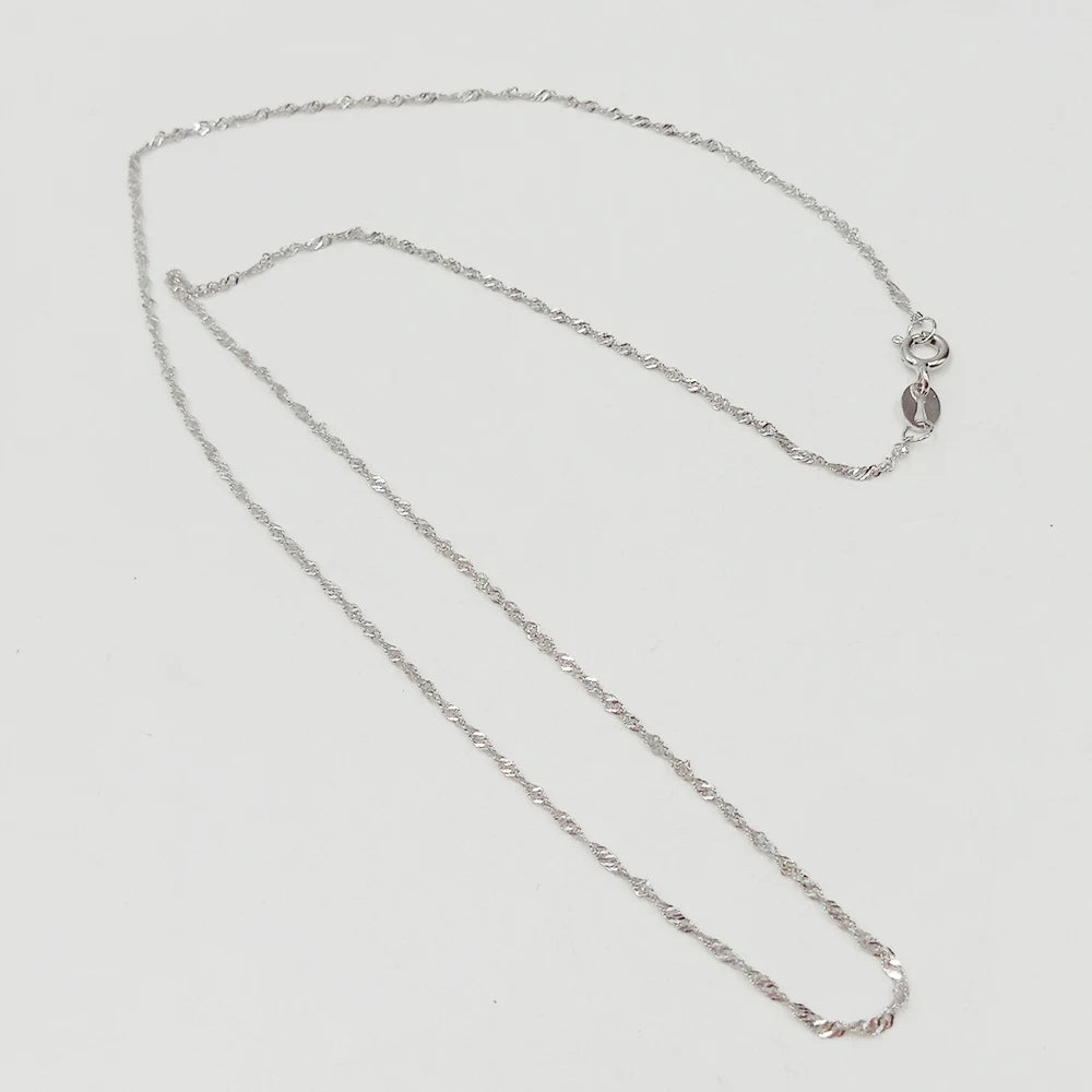 WHOLESALE BULK PRICE 45 cm  S925 Sterling Silver Wave Chain Choker Necklaceplating Gold and White Gold DIY  Accessories