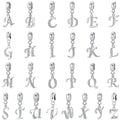 Alphabet Dangle Beads Accessories A-Z Letter Sterling Silver Charms Zircon Initial Charm for Bracelets Necklaces Jewelry Making