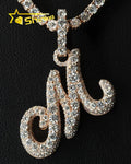 Fine Jewelry Initial Charms Rose Gold Plated 925 Silver Iced Out VVS Moissanite Diamond Hip Hop Customisable Letter Pendant
