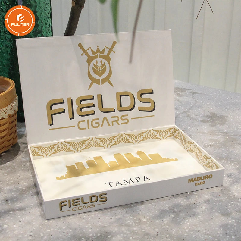 Custom Luxury Red Magnetic Closure Cigar Packaging Wholesale Empty Handmade Paper Cigar Box