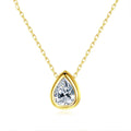Simple Gold Plated Sterling Silver Waterdrop Pendant Necklace S925 Sterling Silver CZ Teardrop Necklace for Party