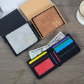 Custom Laserable Leatherette Credit Card Holders Wholesale Laser Engraved Logo Slim Bifold Mens Pu Leather Wallet