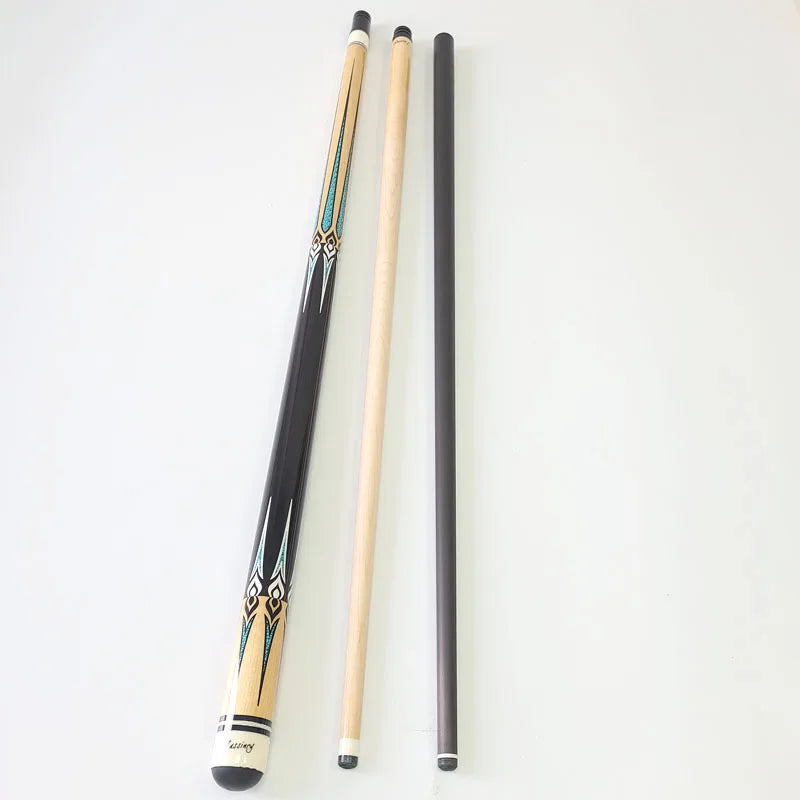 Xmlivet Billiard Pool Cues 142cm Length in 12mm Tip Size Radial Pin Maple Wood With Carbon Shaft Decal Design Billiard Cue Stick