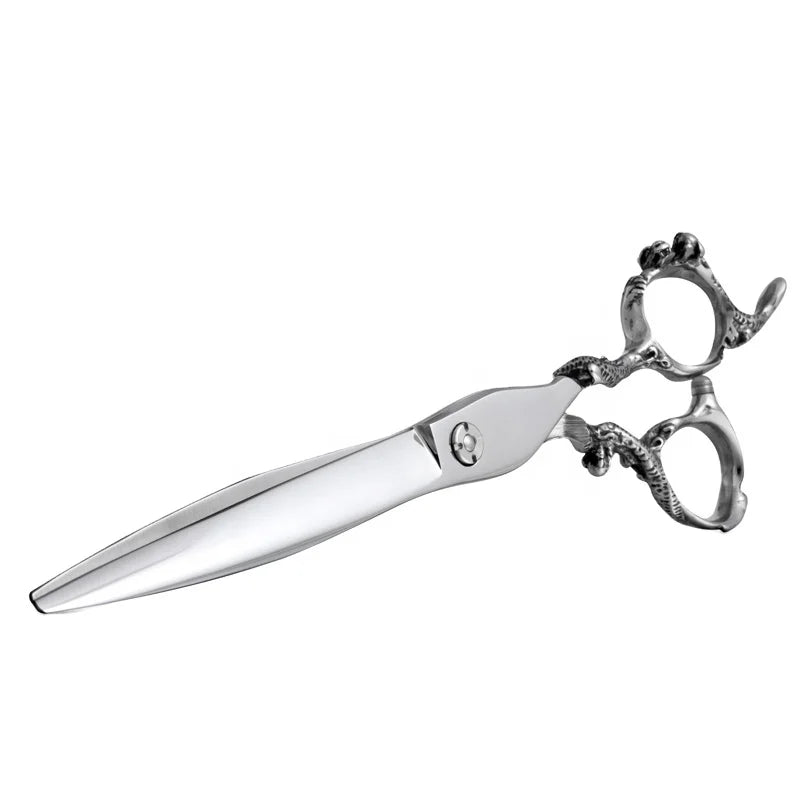 HUASIS DL06-80Z New 8inch Right-Handed Barber Scissors with Medium Handle Stainless Steel 6CR13 Hairdressing Shear