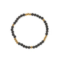 4mm Natural Stone Stainless Steel Beads Elastic Bracelet for Women ST291