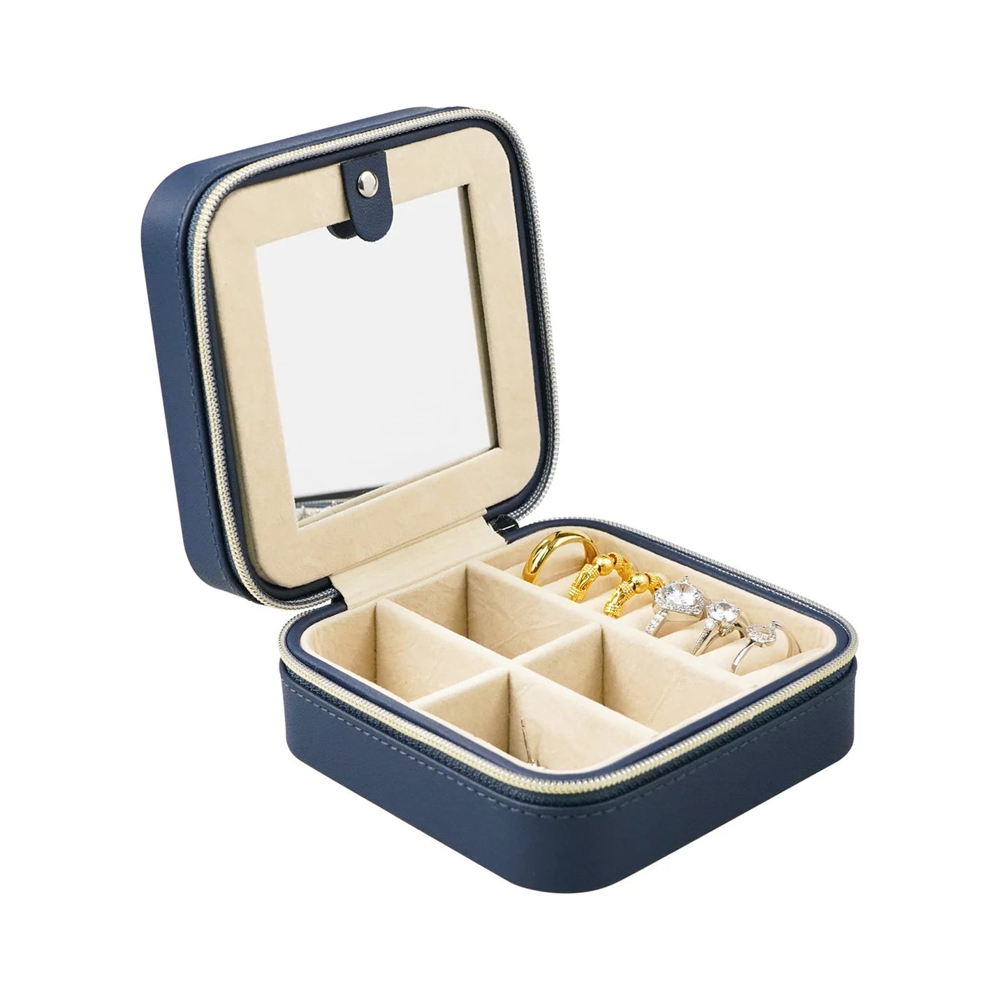 Zipper 2-Tier Big Organizer Window Plastic Exterior Shang Liang Custom Logo Jewelry Box 10x10x5cm