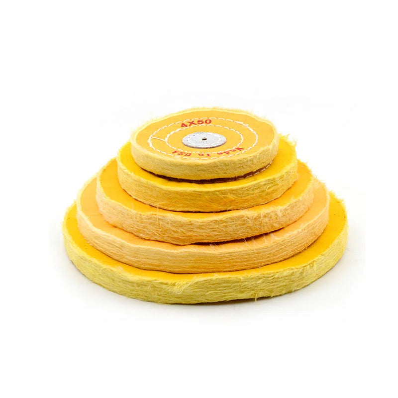 3"/4"/5"/6"/7"/8" Yellow Cotton Lint Cloth Polishing Buffed Head Disc Gold Jewelry Metal Abrasive Tools Buffing Polishing Wheel