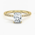 Luxury Custom  10K 14K 18K Solid Yellow Gold Lab Diamond Radiant Cut 1 Carat Engagement Band Wedding Ring for Men Women