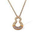 Hot Selling Fashion 18K Gold-Plated Stainless Steel Necklace with Inlaid diamond Hollow Gourd Geometric Pendant Collarbone Chain