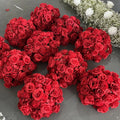 Red Wedding Decoration Traditional Red Roses Artificial Flower Ball Realistic Feature for Christmas Stage Decoration
