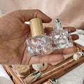 Special 10ml Clear Square Glass Perfume Bottle with Steel Roller & Natural Bamboo Cap Essential Oils Natural and Eco-Friendly