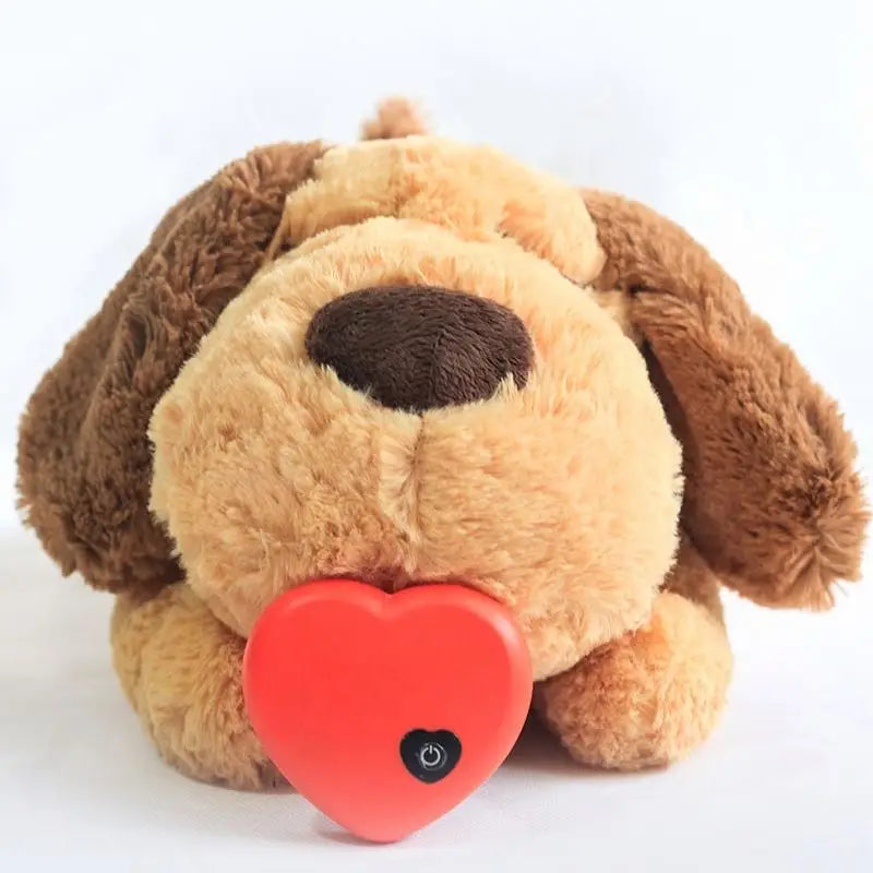 Interactive Plush Pet Toy for Anxiety Relief Dog and Cat Toy with Heartbeat Sleep Companion for Pets X0817