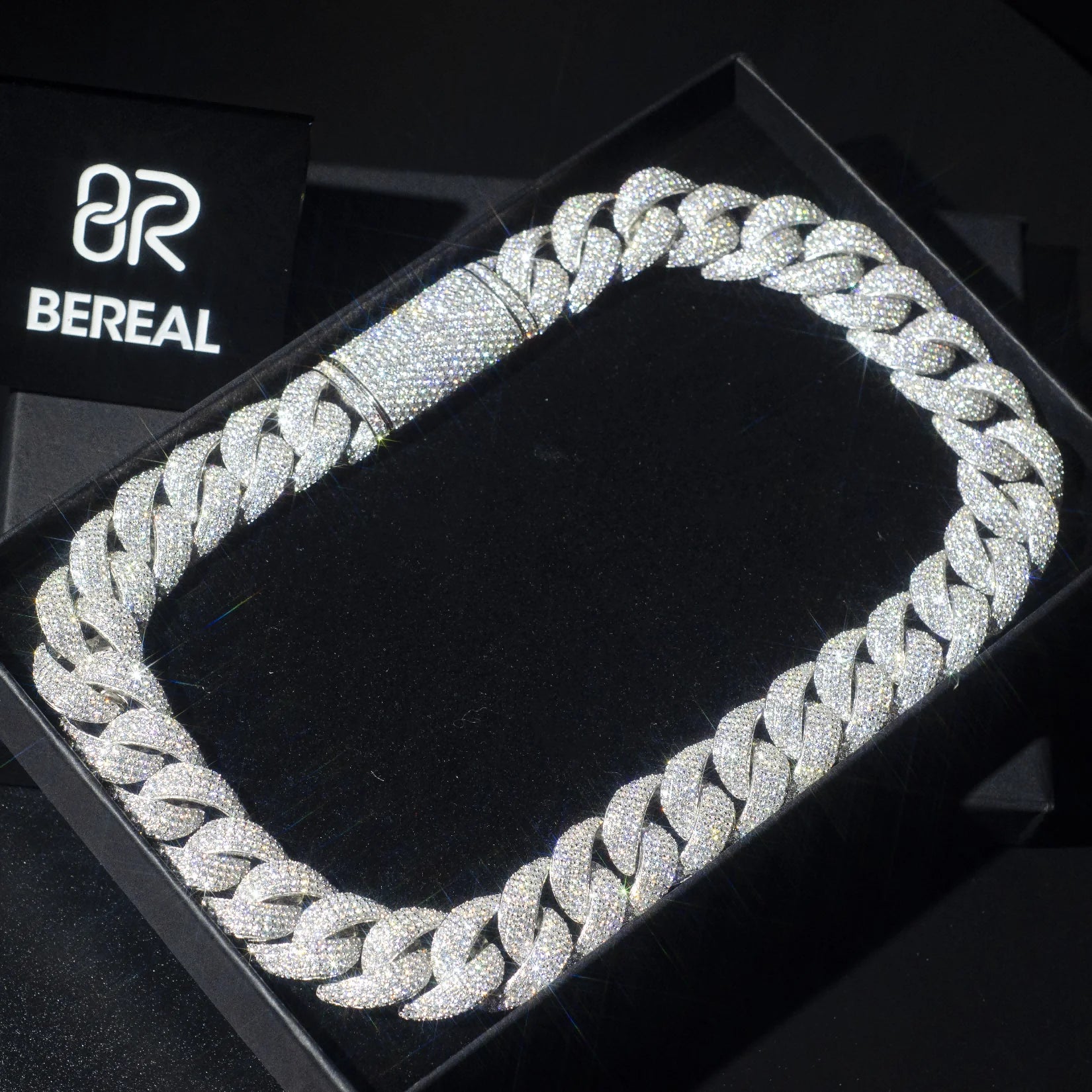 Wholesale Factory Moissanite Cuban Link Chain Necklace Bracelet Hip Hop Style VVS Diamond 925 Silver Custom Women