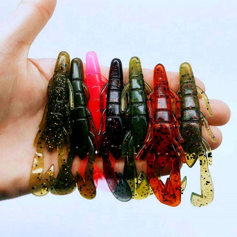 Wholesale New Lure Craw 90mm 5.7g Self-Entering Shrimp Lure Bait PVC/ABS Multi-Leg Artificial Soft Bait for River Lake Stream