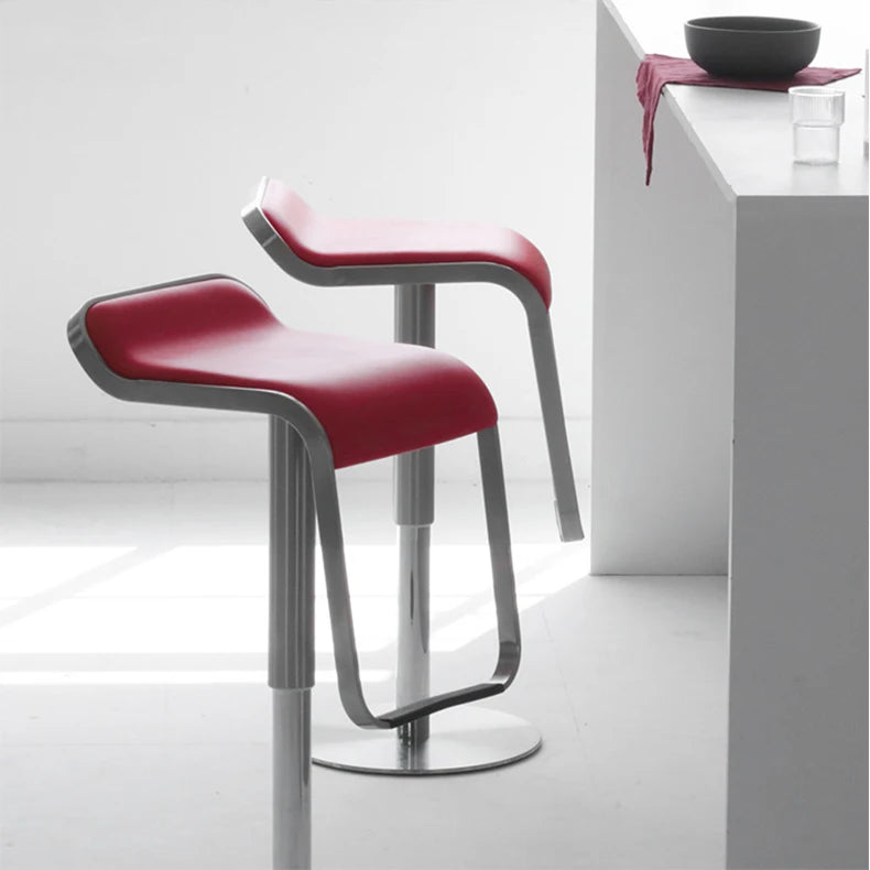 Adjustable Bar Stool Swivel Bar Stool Modern PU Leather Dining Room Kitchen Island Bar Stools Set of 2