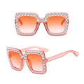 High Quality Personalized Children's Square Polarized Sunglasses Yellow Black Frame UV400 Lenses Diamond Set Unisex