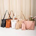 Wholesale Ladies Handbags 2Pcs Set Fashion Casual PU Leather Zipper Closure Waterproof Purses and Shoulder Handbags for Women