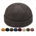 Fashion Rolled Cuff Retro Fashion Worker Sailor Brimless Hat Custom Embroidery Logo Docker Cap Hats Corduroy Brimless Cap
