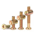 M6 M8 Carbon Steel Furniture Chair Bed Bolts and Nuts Set With Barrel Nuts Guide Nut Fastener and Set Screws Inner Hexagon