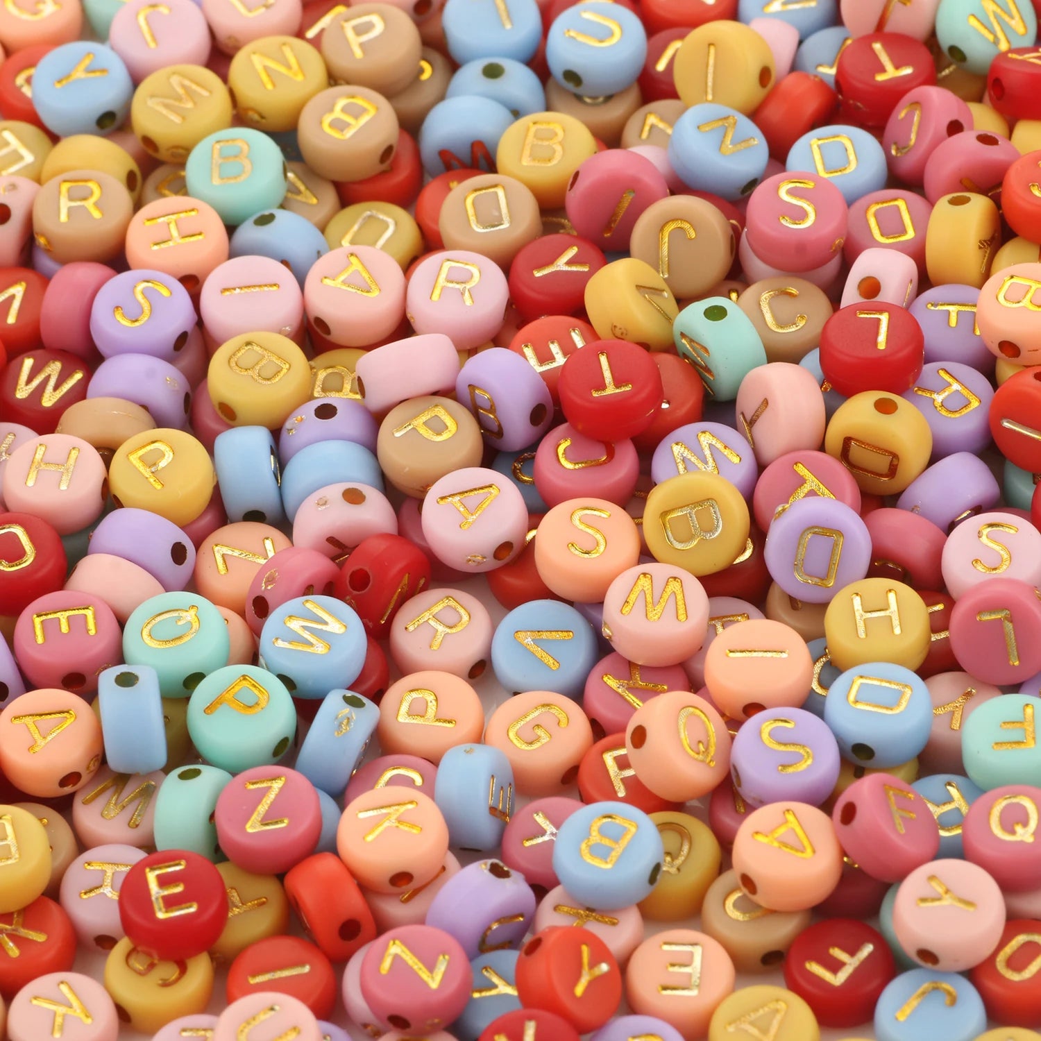 7*4MM Mixed Letter Acrylic Beads Flat Loose Spacer Alphabet Beads for Jewelry Making for DIY Bracelet Plastic Lucite Beads