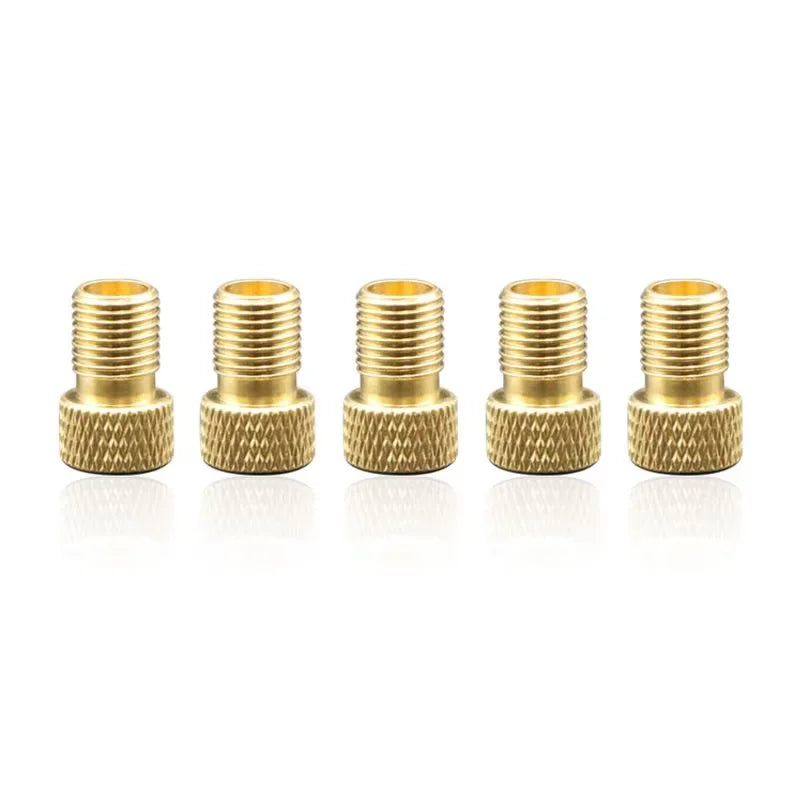 RIDERACE 5Pcs Bicycle Tire Transfer Valve Adapter Presta to Schrader Copper Adaptor Wheels Gas Nozzle Tool Cycling Accessories