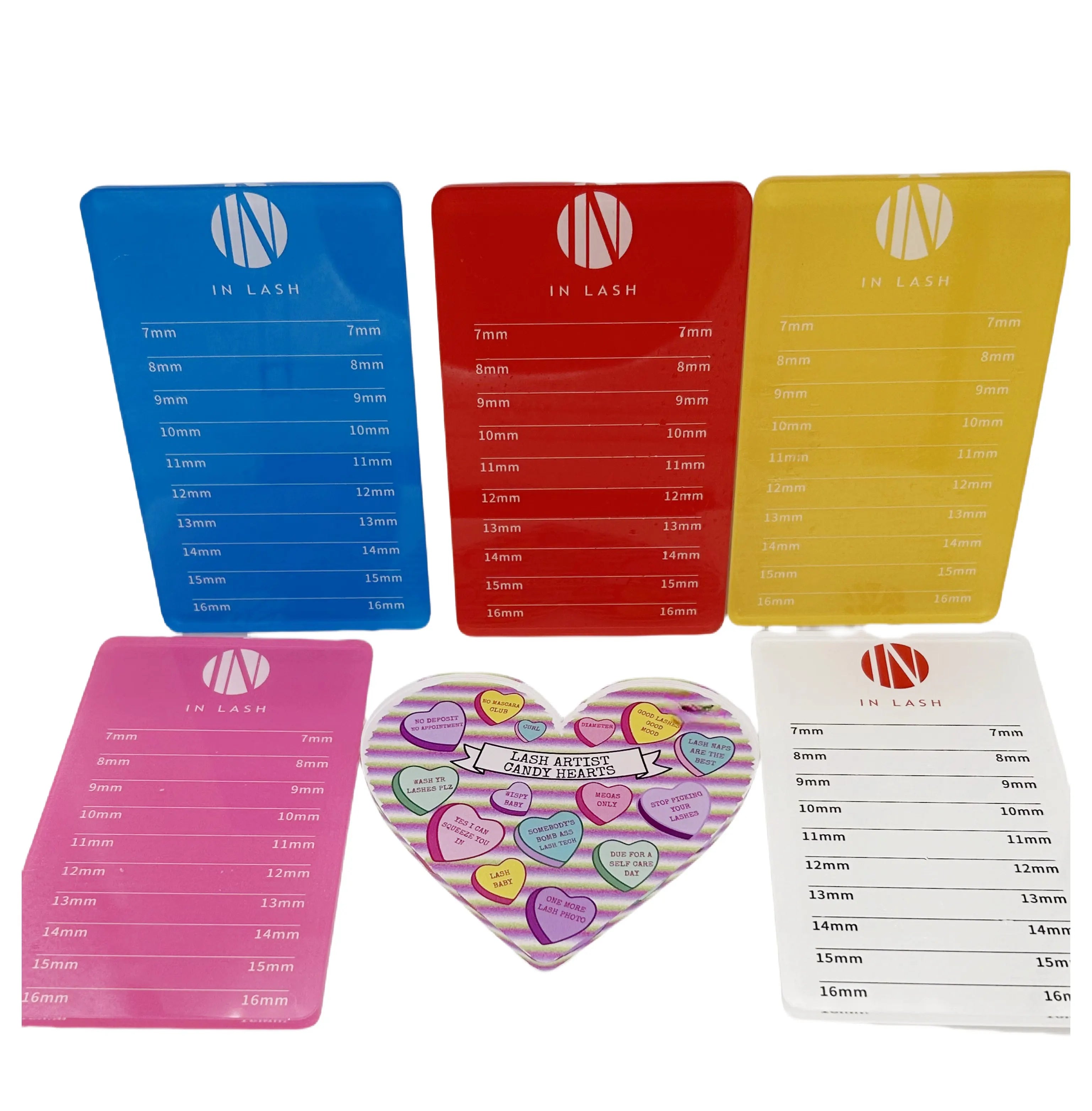 Wholesale  Quality butterfly Cloud Heart Shape Acrylic Magnet Holographic Eyelash Extension Lash Tiles