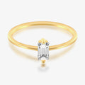 ROXI 18K Gold S925 Sterling Silver Trapezoidal Cubic Zirconia Close Ring for Women