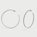 Premium Unique Full Diamond 6.5cm Large Circle Brass Silver Hoop Earrings Women Jewelry Customized