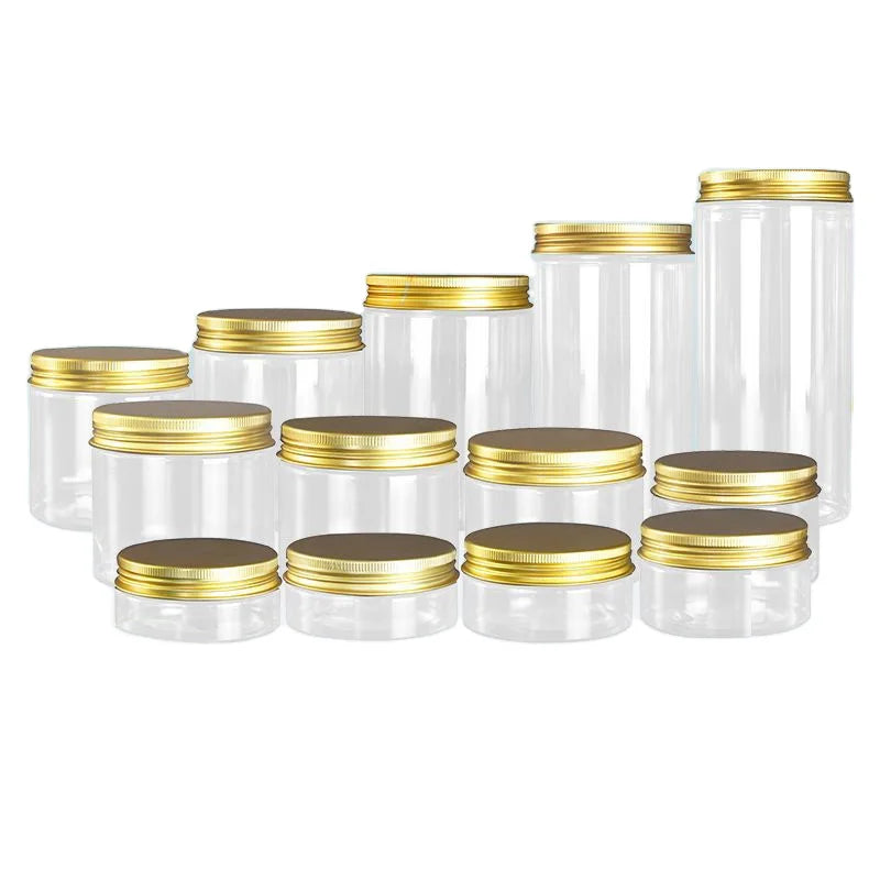 100/150/180/200/250/300/400/500g Empty Plastic Clear Cosmetic Jars Makeup Container Clear Jar Face Cream Sample Pot Container