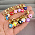 JS1921 European Style 18k Gold Plated 3D Enamel Evil Eyes Jingle Bell Ringing Ball Eye of Ra Bell Dangle Charms