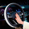 Factory Price Diamond Leather Steering Wheel Cover with Bling Rhinestones Universal Fit 15 Inch Car Wheel Protector for Women