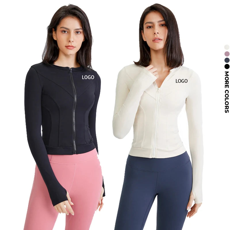 Autumn Winter Slim Tight Jackets Long Sleeve Jogger Wear Zipper Jackets for Women