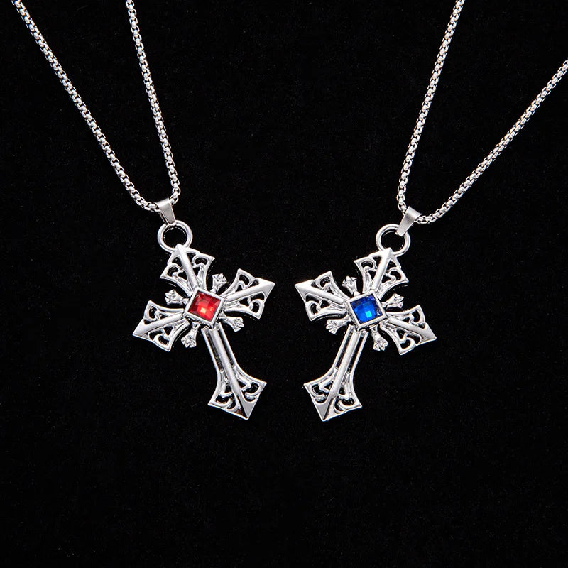 DAIHE Stylish Personalized Pattern Hollowed-Out Cross Simple and Long Style Jewelry Necklace