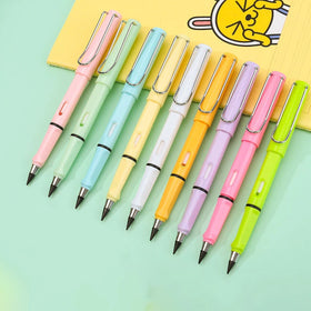 MagiArt Plastic Clip Forever Tip Nib No Ink Lead Break Hard Long Time Use Eternal Pencil Inkless Pen With Eraser