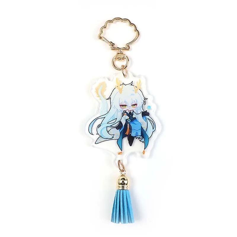 Vograce Cheap Wholesale Oem Design Customized Acrylic Keychain Colorful Tassel Acrylic Keychain