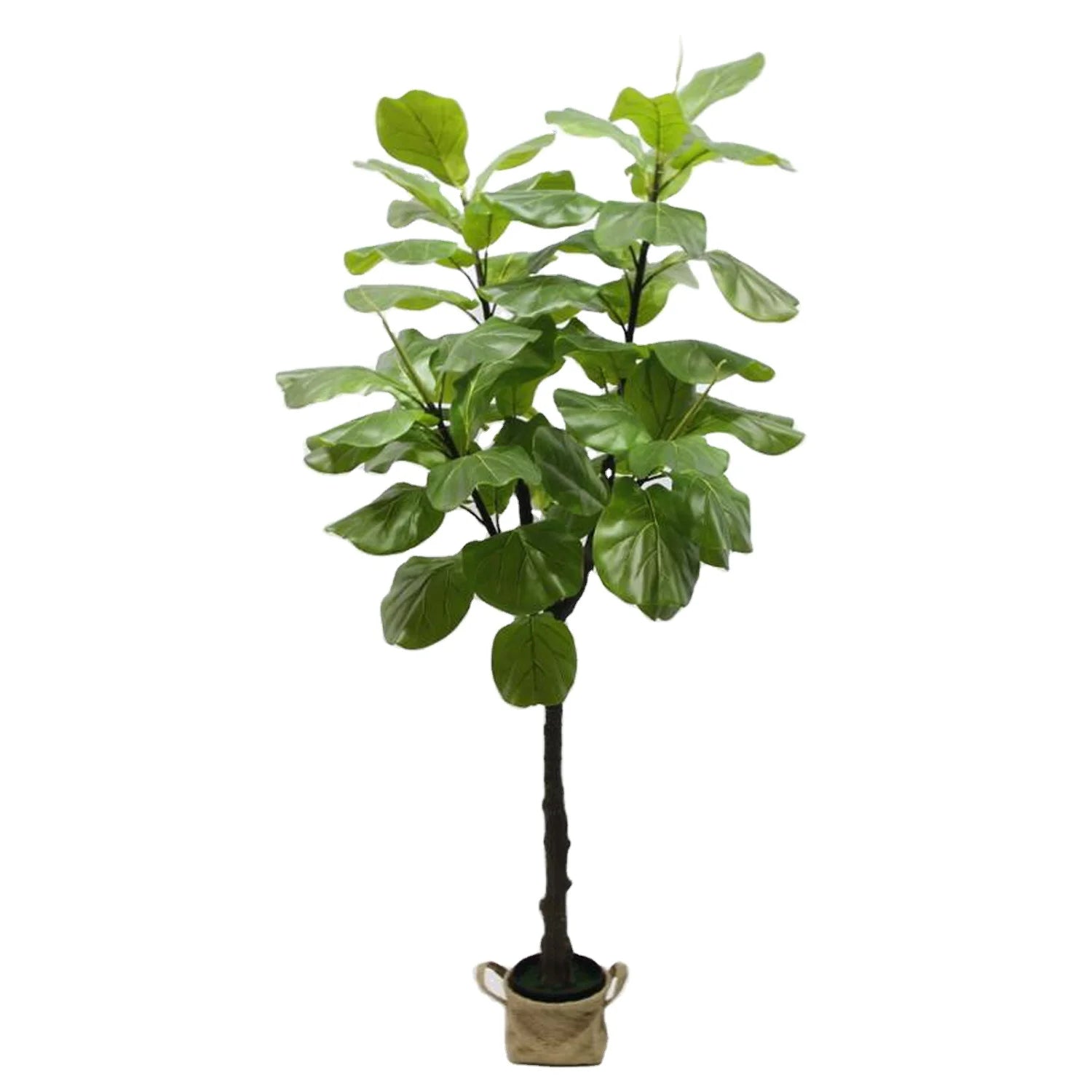 Factory Wholesale Fake Green Plants Big UV Resistant Artificial Ficus Fiddle Leaf Fig Tree for Indoor and Outdoor Decoration