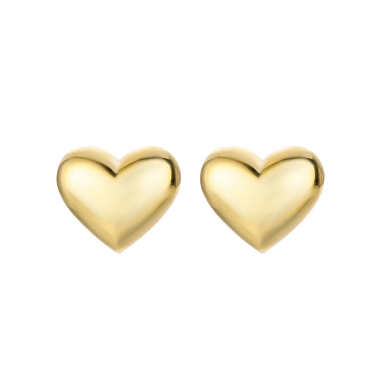 Rainbowking S925 Silver love Earrings Metal Peach Heart Earrings Light Luxury Personality Niche Heart Shaped Glossy Earrings