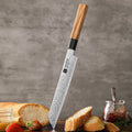 New 67 Layers Damascus Steel Bread Knife Kitchen Knives Classic Japanese Octagonal Olive Wood Handle 8.5 Inch