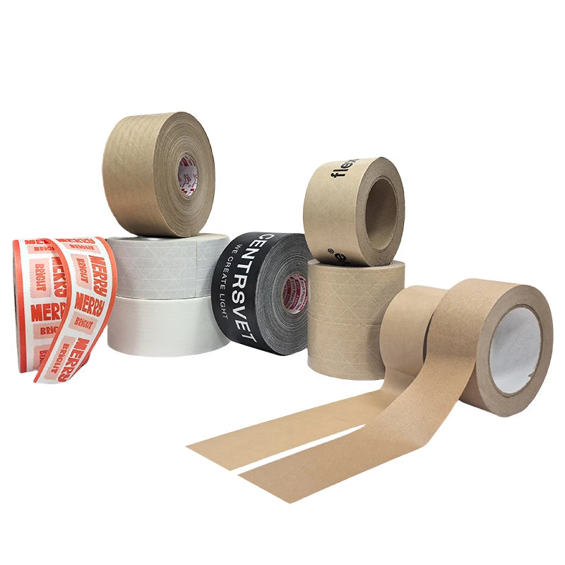 Customized High Viscosity Printed Reinforced Gummed Water Activated Kraft Paper Tape
