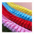 38mm Diy Pet Clothing Craft Lace Decorative Accessories Pleated Satin Hat Fabric Curtain Dress Textile Ruffled Edge Lace Trims
