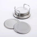 Business Gift Blank Stainless Steel Coasters With Holder