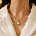Beimai OEM Pearl Design Titanium Steel Plated 18k Pendant Women Necklace
