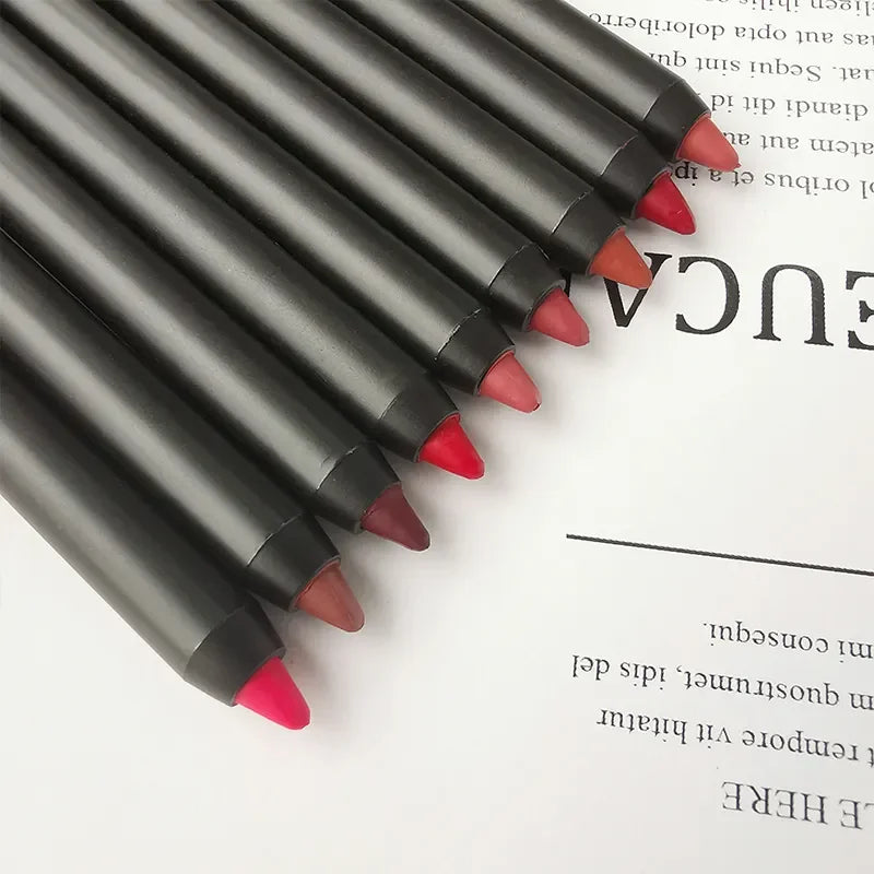 Hot Selling Low Moq High Pigment Waterproof Cream Lipliner 23 Colors No Logo Your Own Brand Lip Liner Pencil