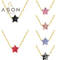 Ason Jewelry Trendy Women Jewelry Zircon Star Pendant Necklaces Hot Sale Stainless Steel Crystal Necklaces