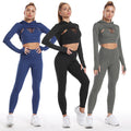 Women Yoga Sets Custom Logo Fitness Gym Wear 3 Piece  High Waisted Pants Activewear