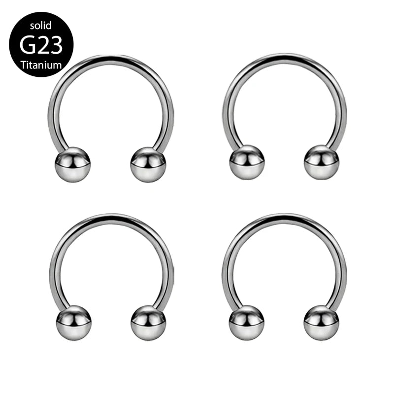 G23 Titanium Stainless Steel Nose Ring Hoop Horseshoe Nose Piercing Wholesales 6/8/10mm 16g Septum Cartilage Tragus Rings