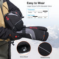 Leather Snow Environment Winter Electric Self Heating UV Protection Snowboarding Heated Gloves High Insulation