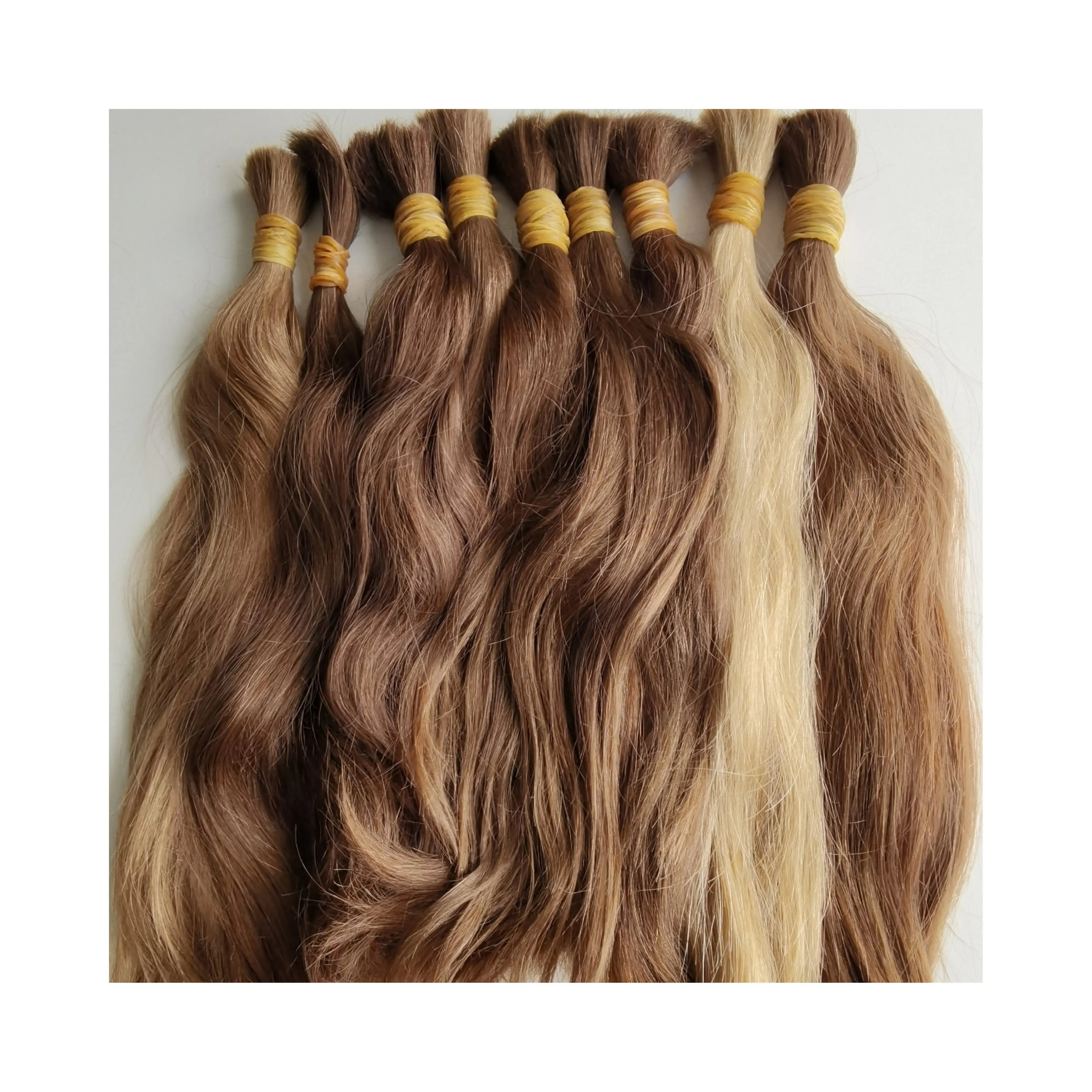 100% Human Raw Hair Bundles Vendor Wholesale Raw Cuticle Aligned Hair Unprocessed Human Brown Color Hair