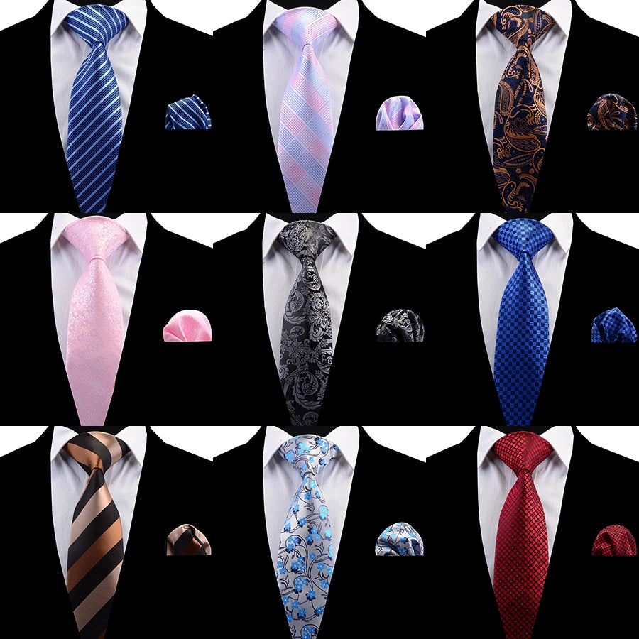 Paisley Floral Jacquard Tie Set for Men Fashion Necktie Handkerchief Men's Classic Neck Tie for Wedding Custom Logo